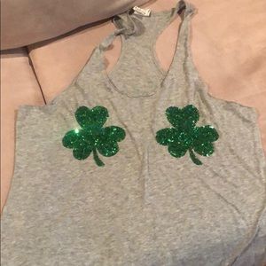 Grey saint patties day tank